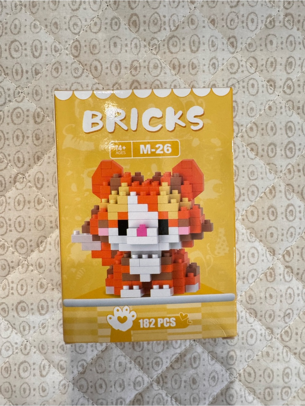 Bricks Orange tabby Cat Building blocks set 182 pieces